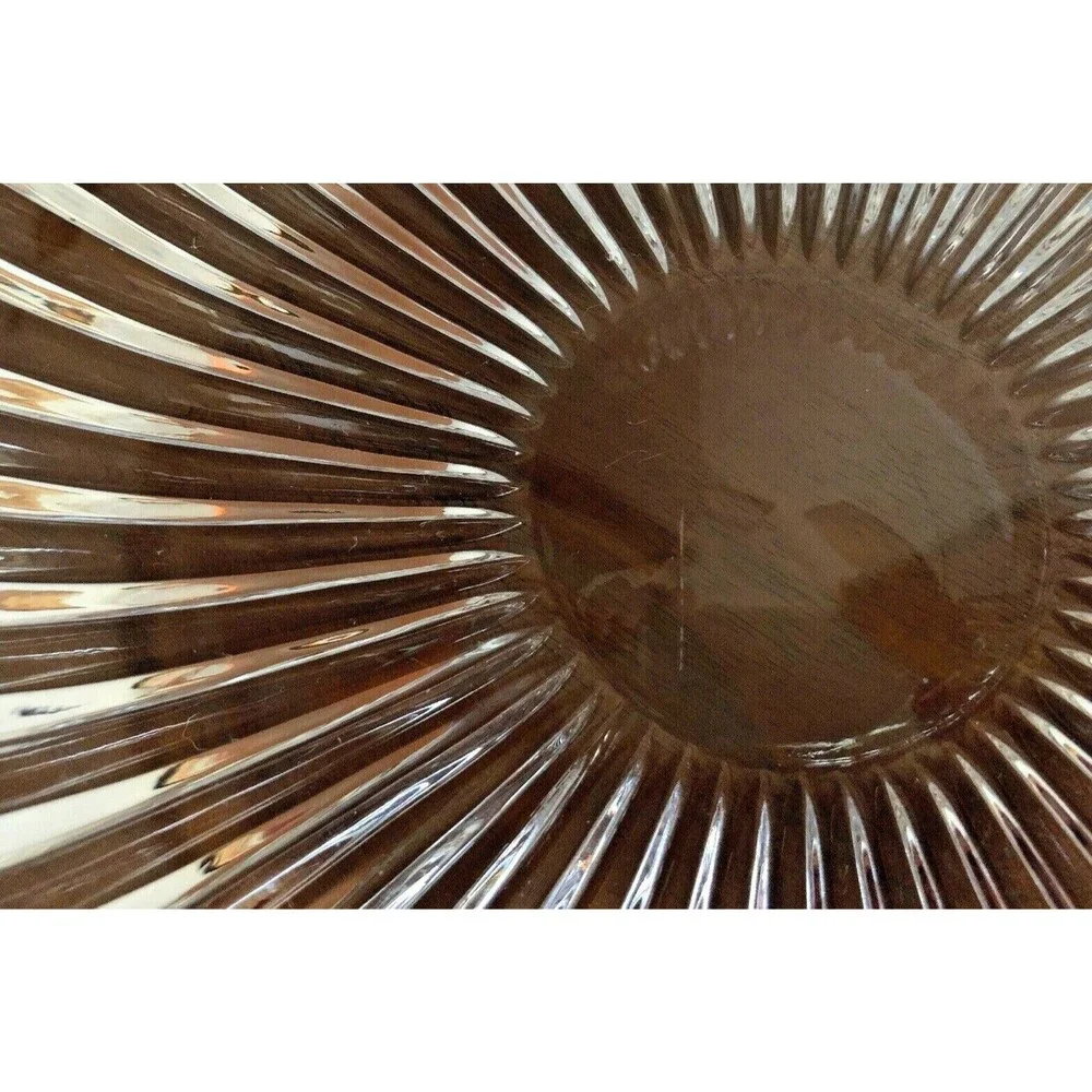 Crystal 8” Fruit Bowl, Graduated Meridian Starburst Design Vintage  MCM Elegant